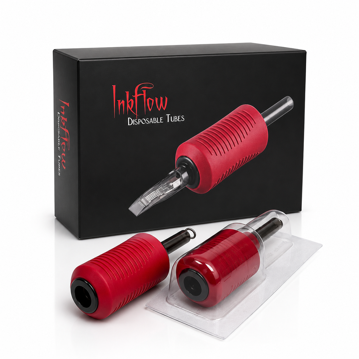 Rura, uchwyt, na kartridż - ELITE InkFlow Cartridge Grips Red 30mm - 1szt – zdjęcie 3
