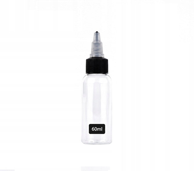Butelka pusta plastikowa z dozownikiem typu twist – transparentna - 60ml