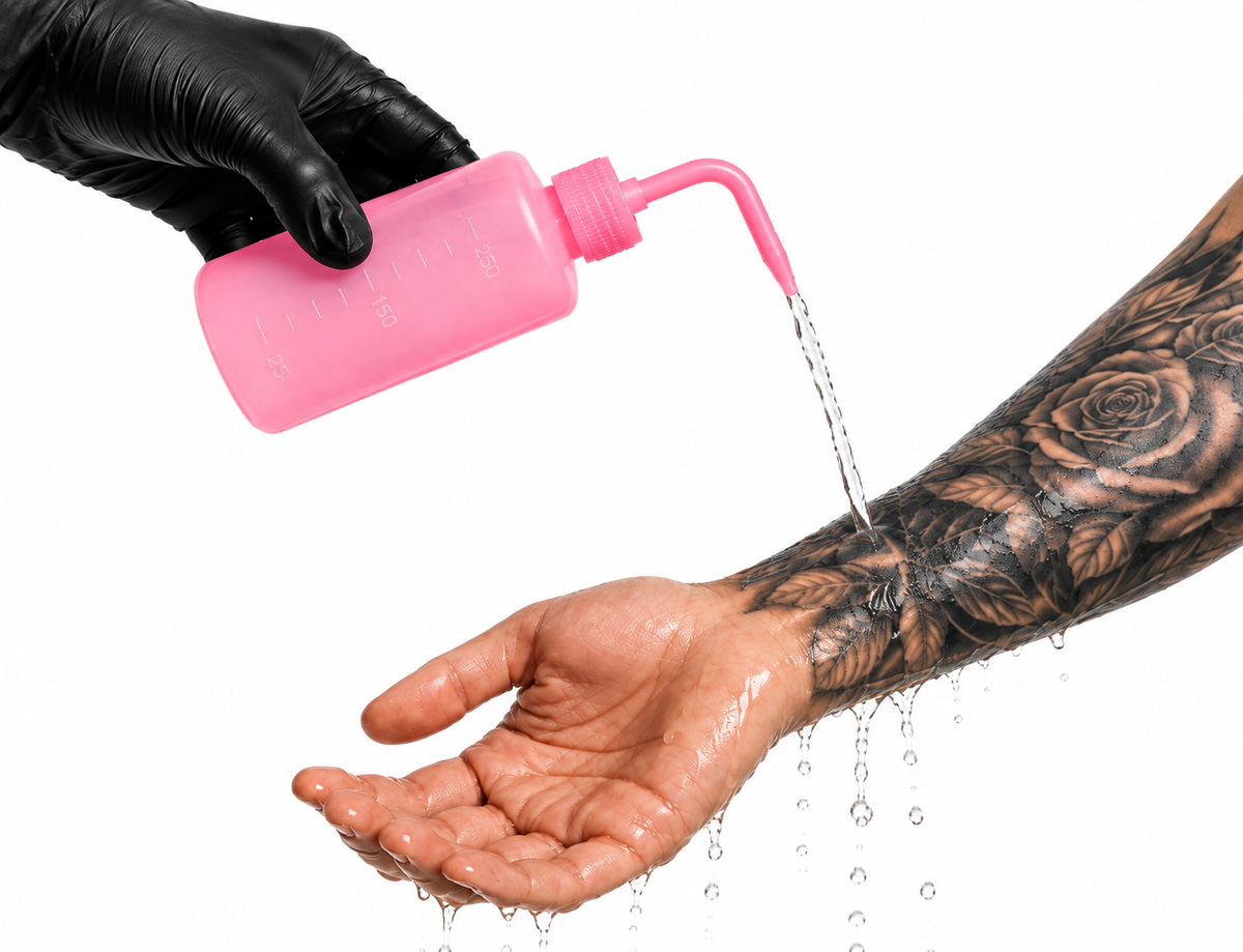 Tryskawka do przemywania tatuażu 250 ml LDPE – różowa – zdjęcie 4