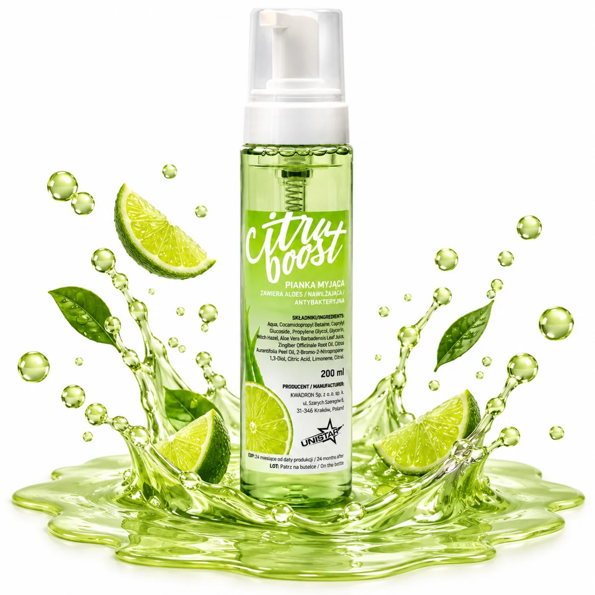 Unistar Citro Boost - pianka myjąca cytrusowa - 200ml