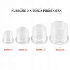 Kubeczki na tusz do tatuażu z podstawką 100szt - 13mm - Transparentne