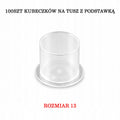 Kubeczki na tusz do tatuażu z podstawką 100szt - 13mm - Transparentne