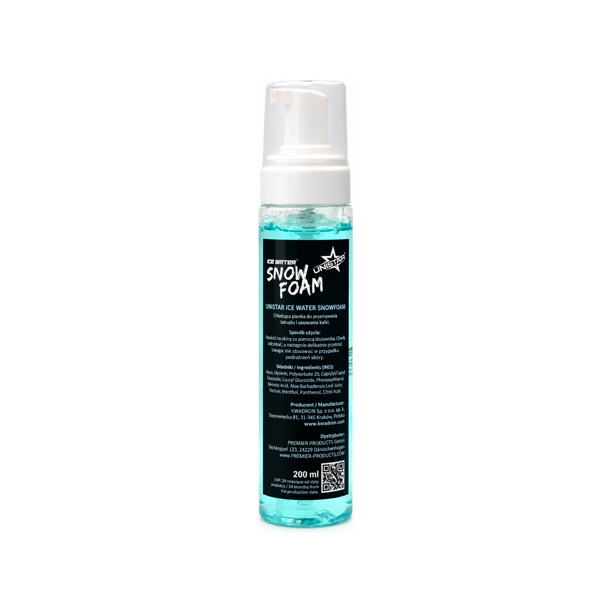 Unistar Ice Water Foam - pianka myjąca chłodząca - 200ml – zdjęcie 2