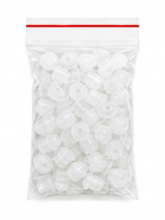 Silikonowe Gumki nypelki do maszynek do tatuażu - White soft - 100 szt.
