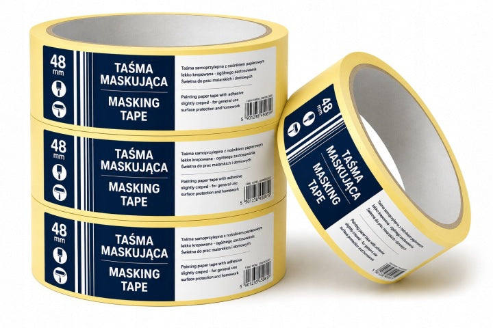Taśma maskująca papierowa 48mmx25m do studia tatuażu - taśma malarska