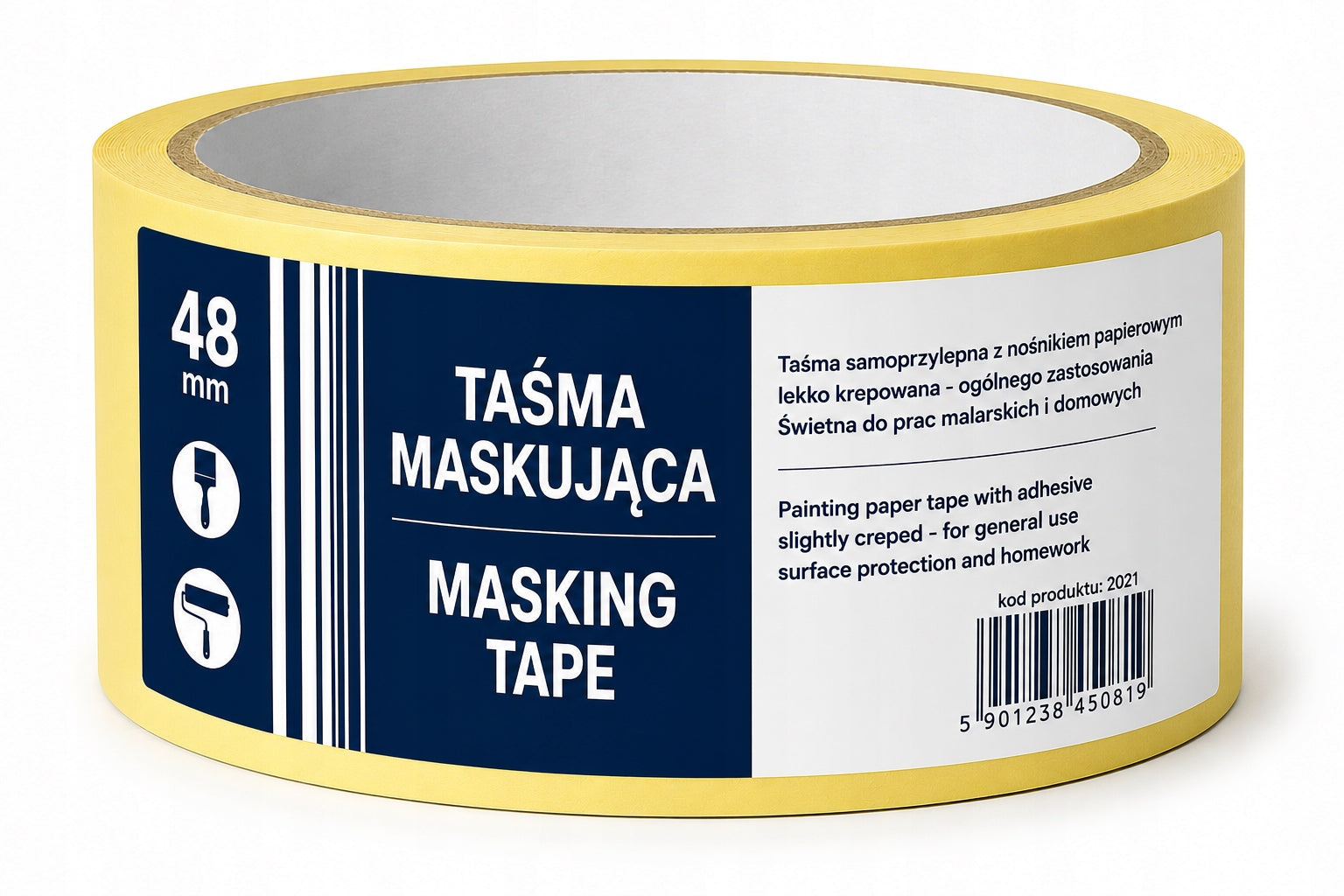 Taśma maskująca papierowa 48mmx25m do studia tatuażu - taśma malarska