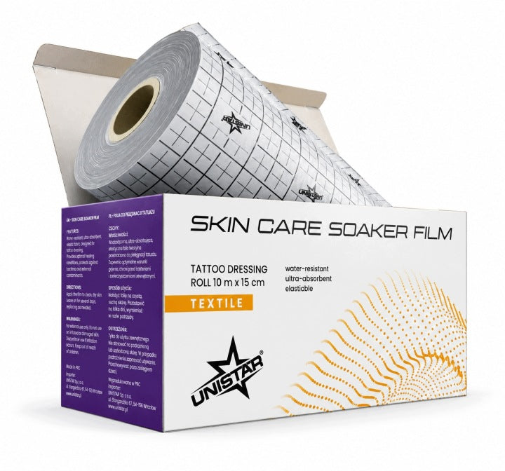 Tekstylny opatrunek na Tatuaż - Unistar Skin Care Soaker Film - 10mx15cm