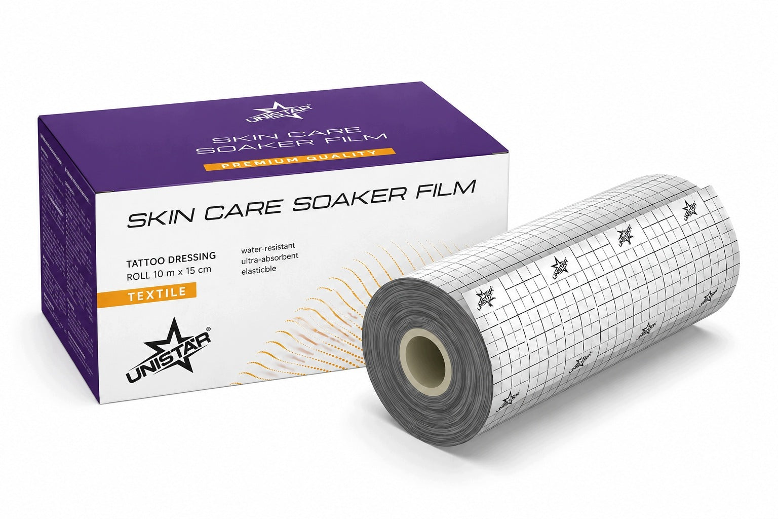 Tekstylny opatrunek na Tatuaż - Unistar Skin Care Soaker Film - 10mx15cm