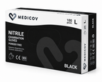 Rękawiczki Nitrylowe BLACK Bezpudrowe Medicov 100 szt. L - Wyrób Medyczny – zdjęcie 2