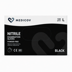Rękawiczki Nitrylowe BLACK Bezpudrowe Medicov 100 szt. L - Wyrób Medyczny