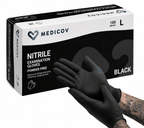 Rękawiczki Nitrylowe BLACK Bezpudrowe Medicov 100 szt. L - Wyrób Medyczny – zdjęcie 3