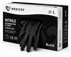 Rękawiczki Nitrylowe BLACK Bezpudrowe Medicov 100 szt. L - Wyrób Medyczny – zdjęcie 4