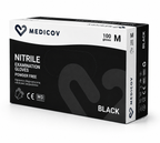 Rękawiczki Nitrylowe BLACK Bezpudrowe Medicov 100 szt. M - Wyrób Medyczny – zdjęcie 2