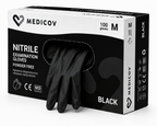 Rękawiczki Nitrylowe BLACK Bezpudrowe Medicov 100 szt. M - Wyrób Medyczny – zdjęcie 4