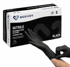 Rękawiczki Nitrylowe BLACK Bezpudrowe Medicov 100 szt. S - Wyrób Medyczny – zdjęcie 3