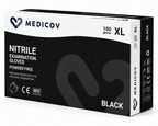 Rękawiczki Nitrylowe BLACK Bezpudrowe Medicov 100 szt. XL - Wyrób Medyczny – zdjęcie 2