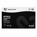 Rękawiczki Nitrylowe BLACK Bezpudrowe Medicov 100 szt. XL - Wyrób Medyczny
