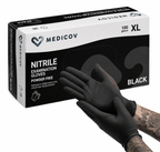 Rękawiczki Nitrylowe BLACK Bezpudrowe Medicov 100 szt. XL - Wyrób Medyczny – zdjęcie 3