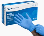 Rękawiczki Nitrylowe BLUE Bezpudrowe Medicov 100 szt. L - Wyrób Medyczny – zdjęcie 2
