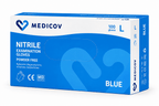 Rękawiczki Nitrylowe BLUE Bezpudrowe Medicov 100 szt. L - Wyrób Medyczny – zdjęcie 3
