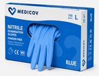 Rękawiczki Nitrylowe BLUE Bezpudrowe Medicov 100 szt. L - Wyrób Medyczny – zdjęcie 4