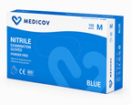 Rękawiczki Nitrylowe BLUE Bezpudrowe Medicov 100 szt. M - Wyrób Medyczny – zdjęcie 3