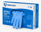 Rękawiczki Nitrylowe BLUE Bezpudrowe Medicov 100 szt. M - Wyrób Medyczny – zdjęcie 4