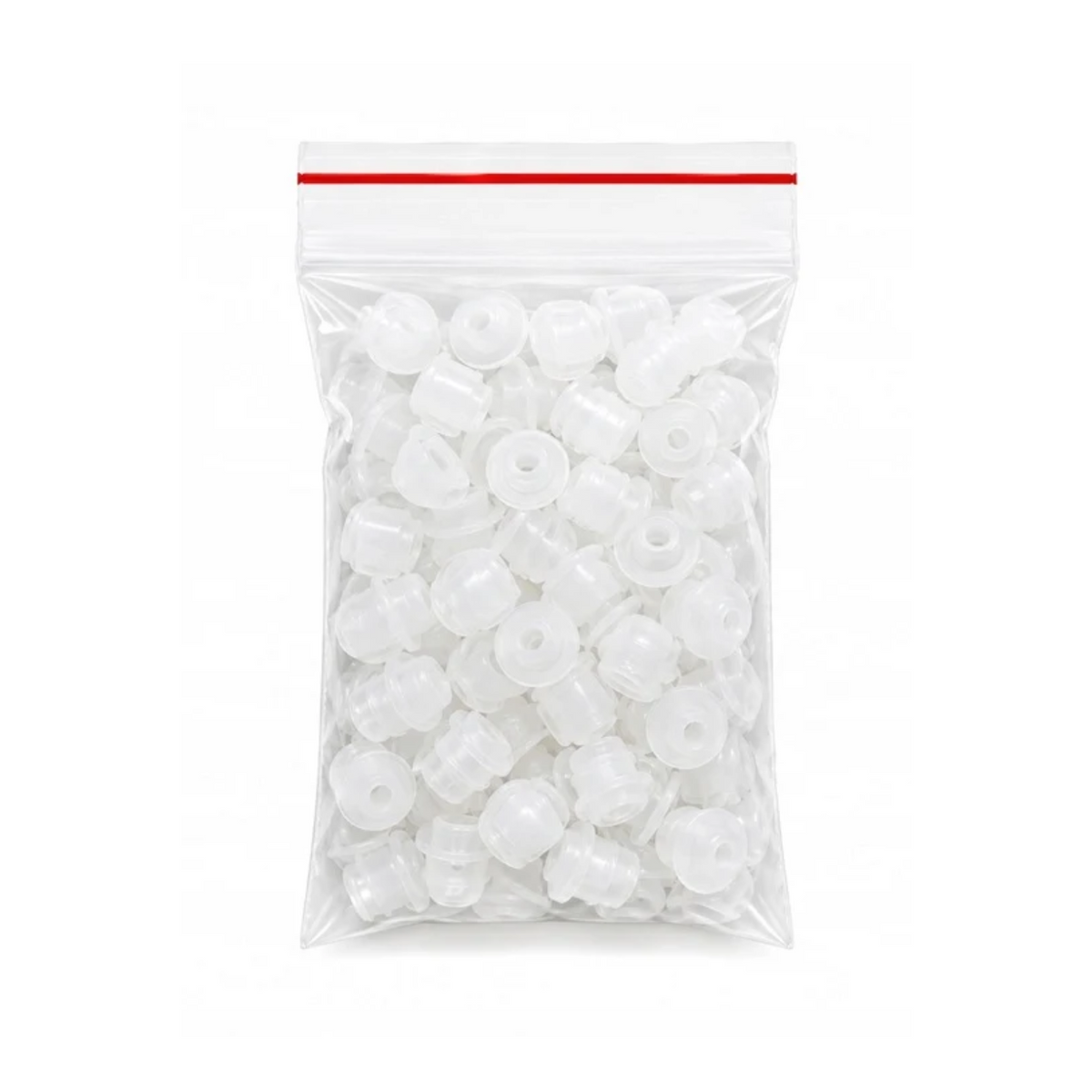 Silikonowe Gumki nypelki do maszynek do tatuażu - White soft - 100 szt. – zdjęcie 4