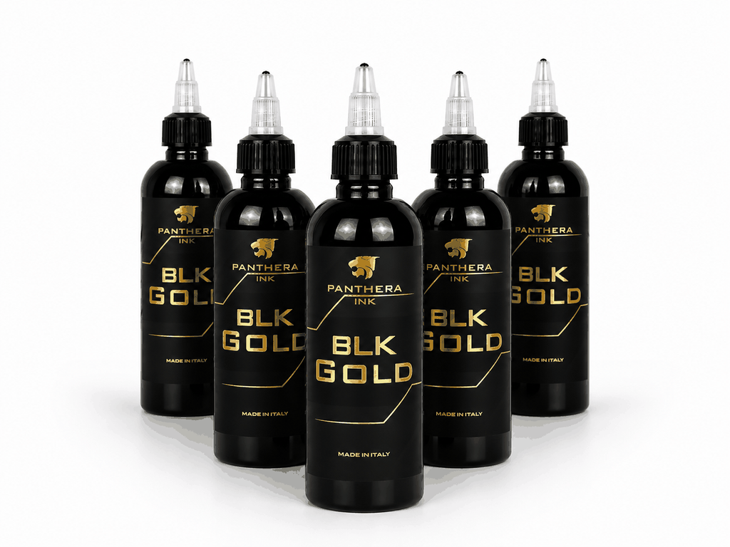 Czarna farba, tusz do tatuażu - Panthera Ink - Black Gold - 150 ml – zdjęcie 2