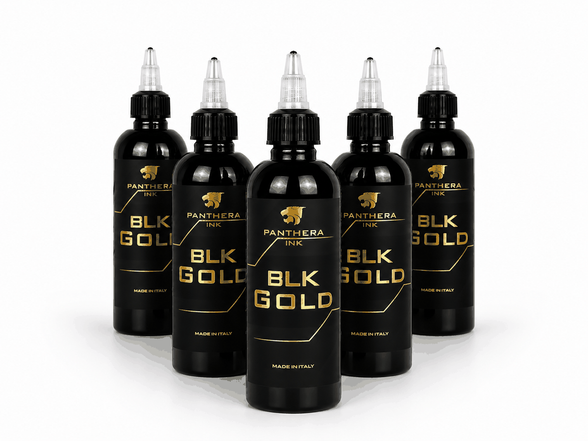 Czarna farba, tusz do tatuażu - Panthera Ink - Black Gold - 150 ml – zdjęcie 2