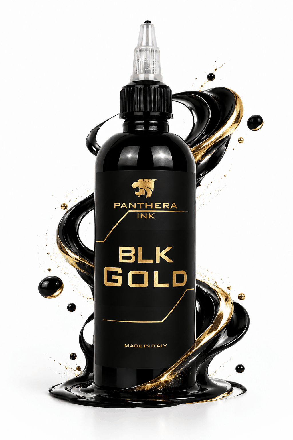 Czarna farba, tusz do tatuażu - Panthera Ink - Black Gold - 150 ml – zdjęcie 3
