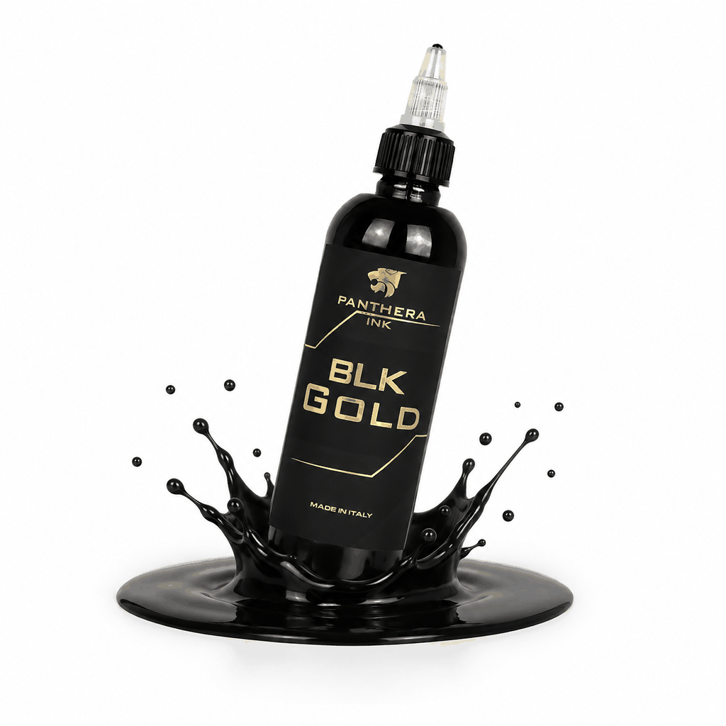 Czarna farba, tusz do tatuażu - Panthera Ink - Black Gold - 150 ml – zdjęcie 4