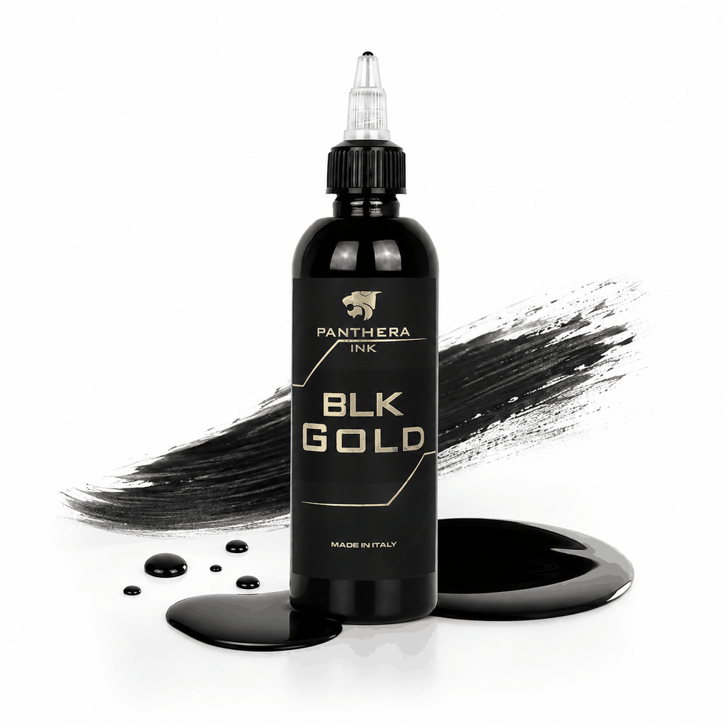 Czarna farba, tusz do tatuażu - Panthera Ink - Black Gold - 150 ml – zdjęcie 5
