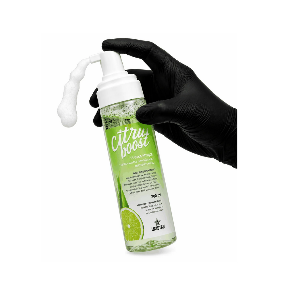 Mydło, pianka myjąca do tatuażu cytusowa - Unistar - Citro Boost - 200ml – zdjęcie 2