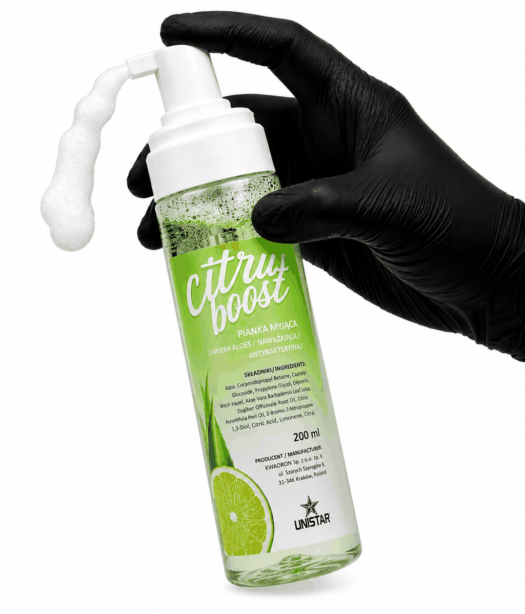 Mydło, pianka myjąca do tatuażu cytusowa - Unistar - Citro Boost - 200ml – zdjęcie 2