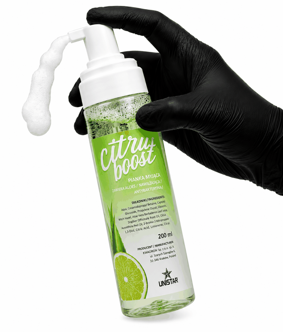 Mydło, pianka myjąca do tatuażu cytusowa - Unistar - Citro Boost - 200ml – zdjęcie 2