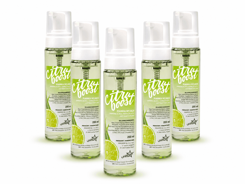 Mydło, pianka myjąca do tatuażu cytusowa - Unistar - Citro Boost - 200ml – zdjęcie 3