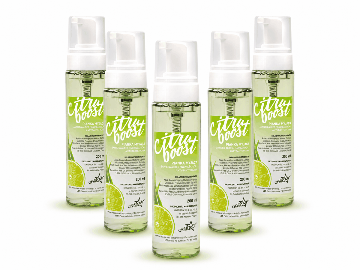 Mydło, pianka myjąca do tatuażu cytusowa - Unistar - Citro Boost - 200ml – zdjęcie 3