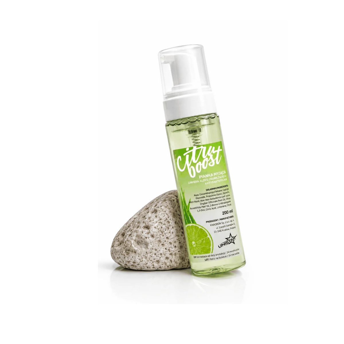 Mydło, pianka myjąca do tatuażu cytusowa - Unistar - Citro Boost - 200ml – zdjęcie 5