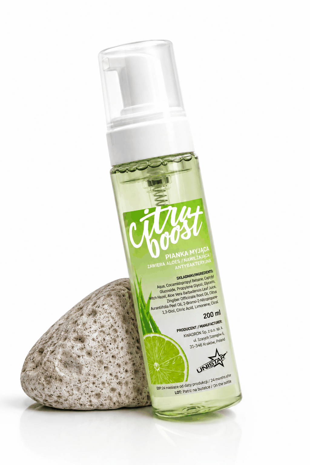 Mydło, pianka myjąca do tatuażu cytusowa - Unistar - Citro Boost - 200ml – zdjęcie 5