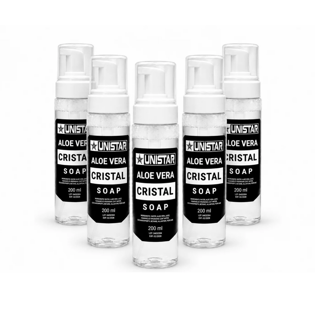 Mydło, pianka myjąca do tatuażu z aloesem - Unistar - Cristal - 200ml – zdjęcie 3
