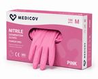 Rękawiczki Nitrylowe PINK Bezpudrowe Medicov 100 szt. M - Wyrób Medyczny – zdjęcie 4