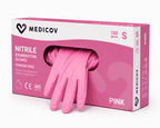 Rękawiczki Nitrylowe PINK Bezpudrowe Medicov 100 szt. S - Wyrób Medyczny – zdjęcie 4