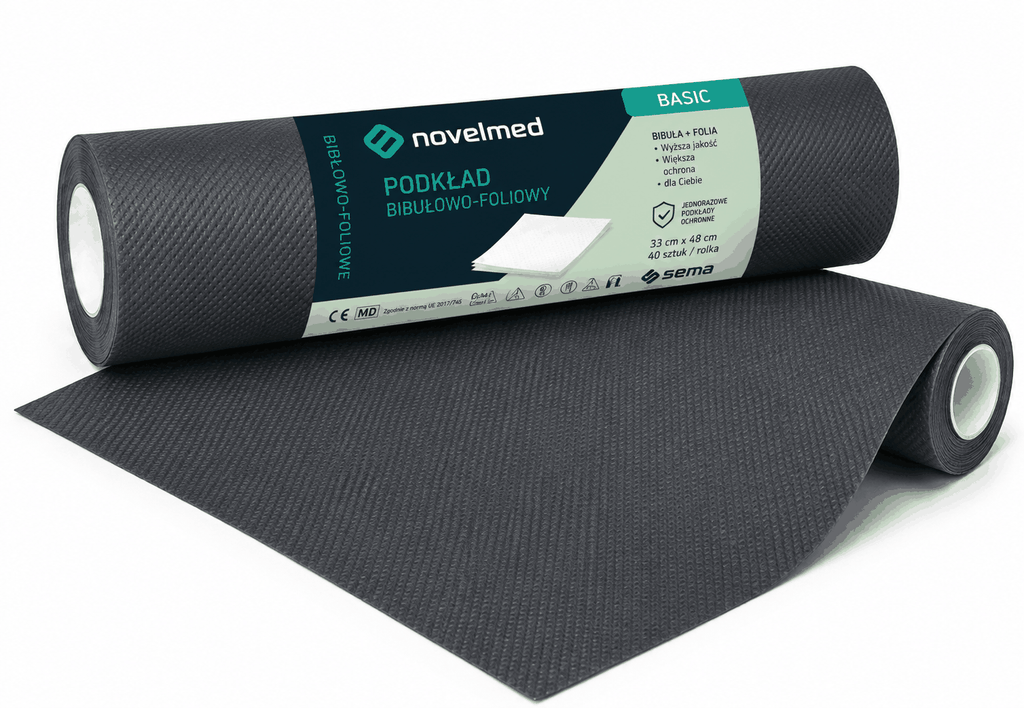 Podkład Kosmetyczny - Novelmed Basic - Black 33x48cm 40-odcinków 3-warstwy