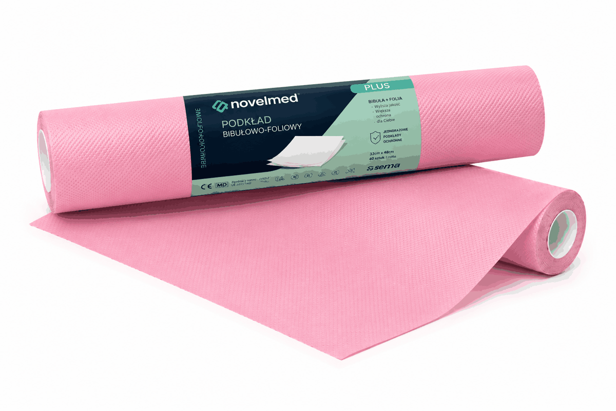 Podkład Kosmetyczny - Novelmed Basic - Pink 60cmx40m 80-odcinków 3-warstwy