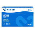 Rękawiczki Nitrylowe BLUE Bezpudrowe Medicov 100 szt. L