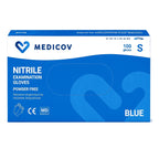 Rękawiczki Nitrylowe BLUE Bezpudrowe Medicov 100 szt. S