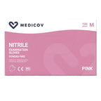 Rękawiczki Nitrylowe PINK Bezpudrowe Medicov 100 szt. M