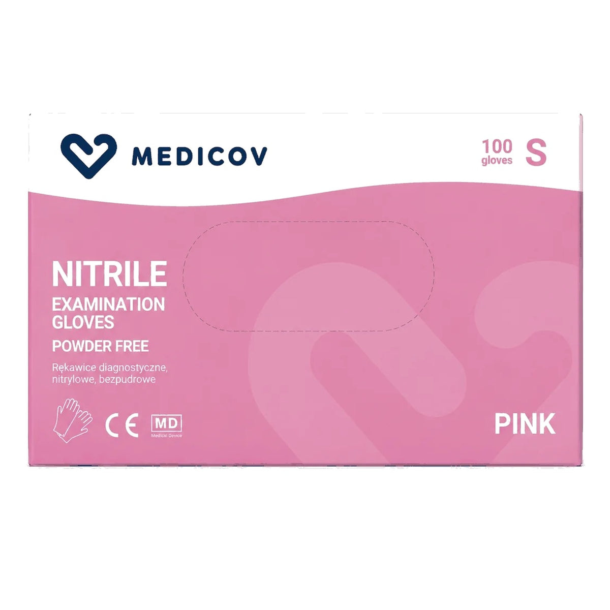 Rękawiczki Nitrylowe PINK Bezpudrowe Medicov 100 szt. S