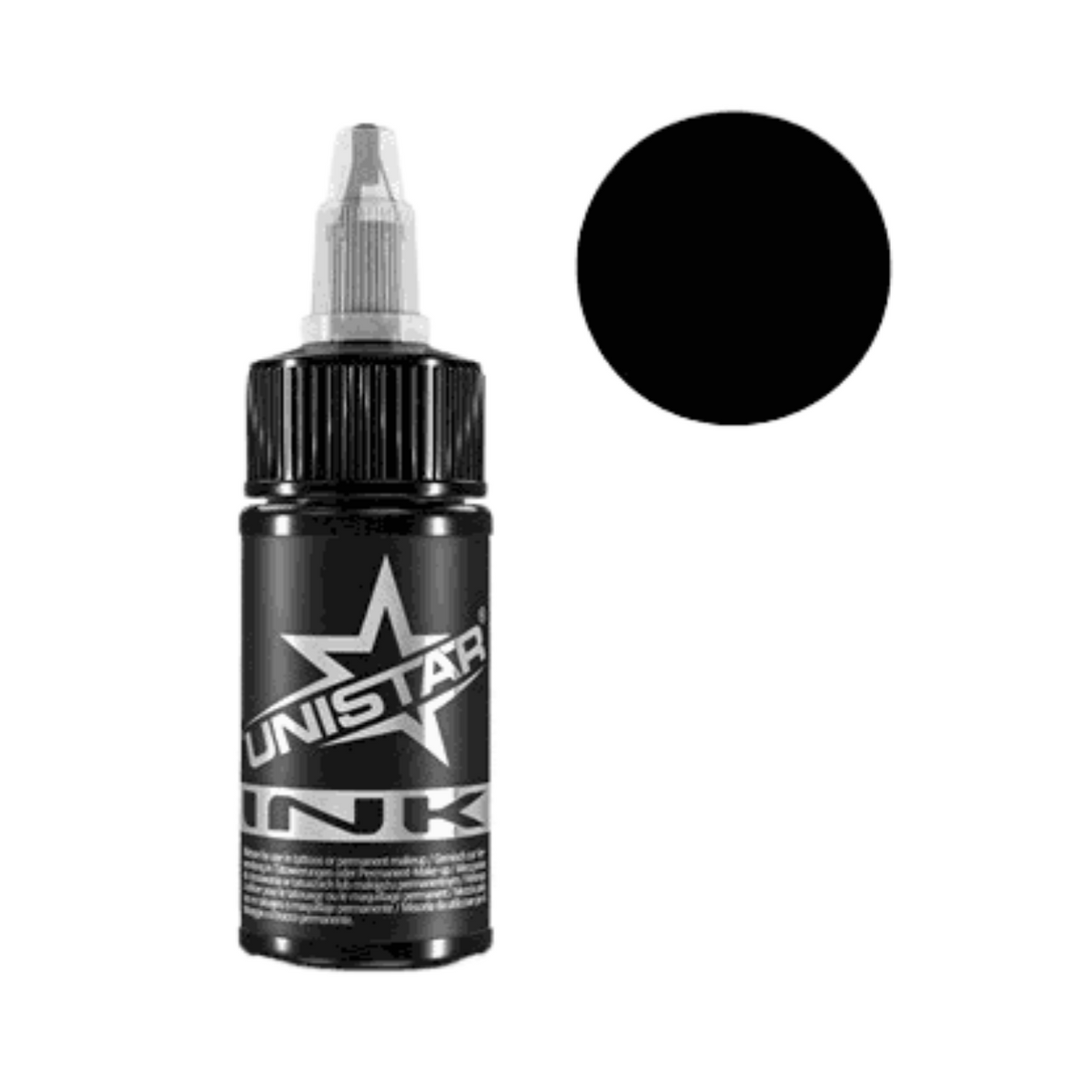 Czarna farba, tusz do tatuażu - UNISTAR INK - Top Basic Black 30ml (Reach)